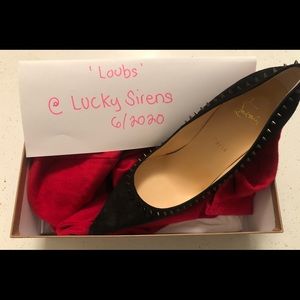 Christian Louboutin Anjalina Velour Studded Heels